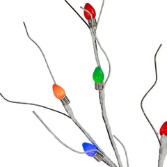 6' Brown LED Lighted Frosted Christmas Twig Tree - Multi-Color Lights