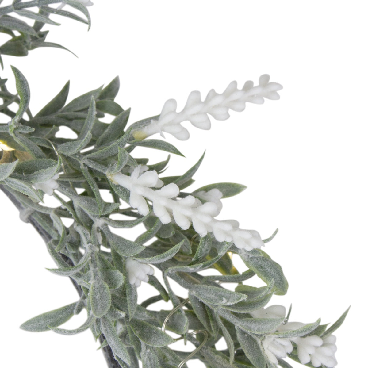  Northlight Pre-Lit Battery Operated White Lavender Spring Wreath- 16