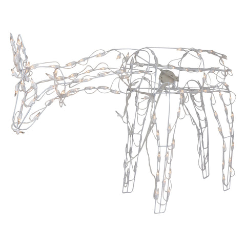 Lighted Feeding Reindeer Animated Outdoor Christmas Decoration - 42" - Clear Lights