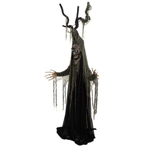 Animated Tree Man With Flashing Eyes Halloween Decoration - 7' - LED White Lights