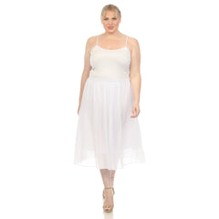 Plus Size Pleated Chiffon Midi Skirt