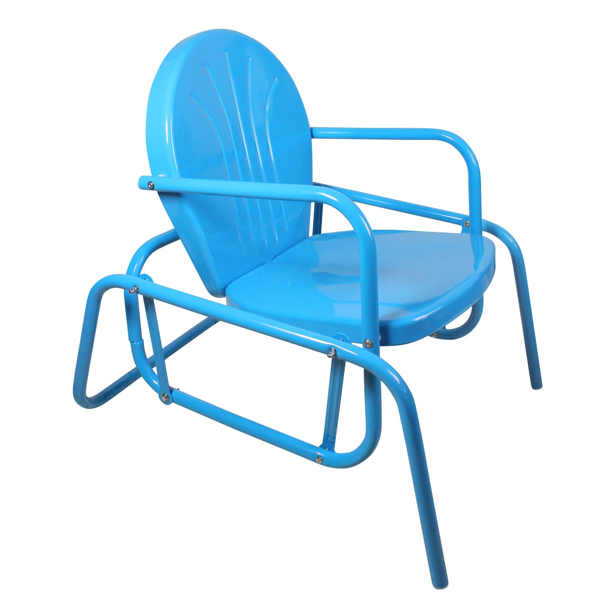  Northlight Outdoor Retro Metal Tulip Glider Patio Chair  Sky Blue - Sky Blue - Bonton