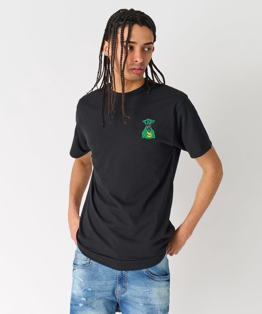  Reason Clothing Money Bags Short Sleeve Tee - Black - BLACK - Bonton