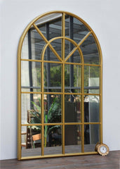 20 Panel Arched Gold Metal Framed Mirror