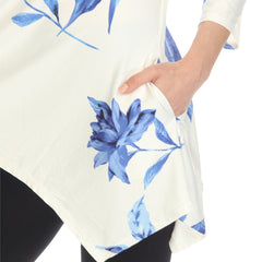 Women's Floral Printed Cold Shoulder Tunic