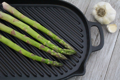 French Large Oval Cast Iron Grill Pan, 18-Inch, Black
