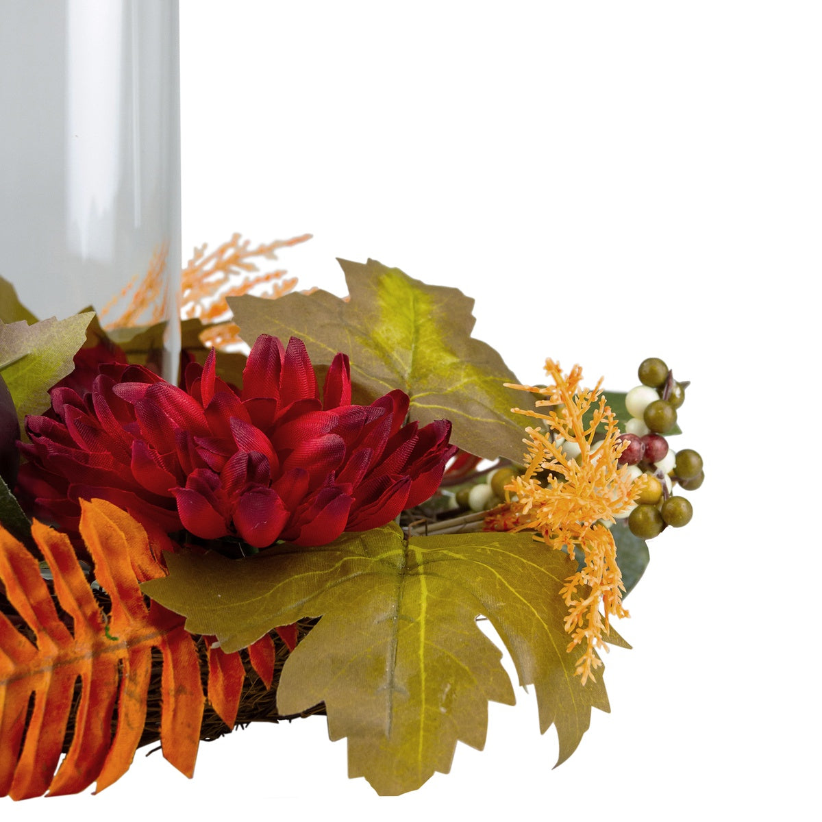  Northlight Mums With Pomegranate Fall Harvest Pillar Candle Holder Centerpiece - 22