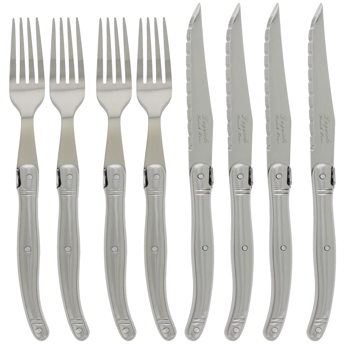  French Home 8 Piece Laguiole Stainless Steel Steak Knife and Fork Set - Default Title - Bonton