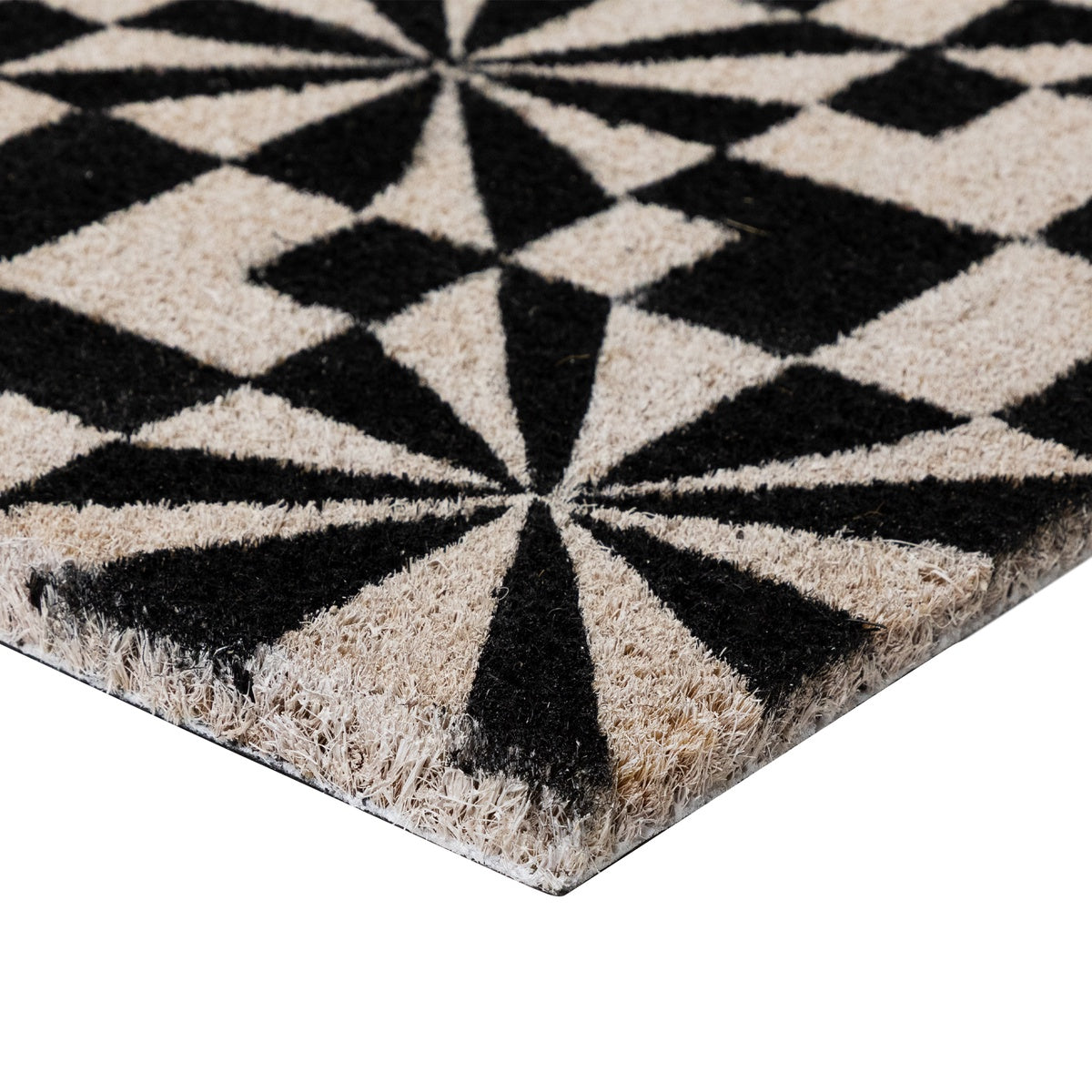  Northlight Black and Gray Abstract Rectangular Doormat 18
