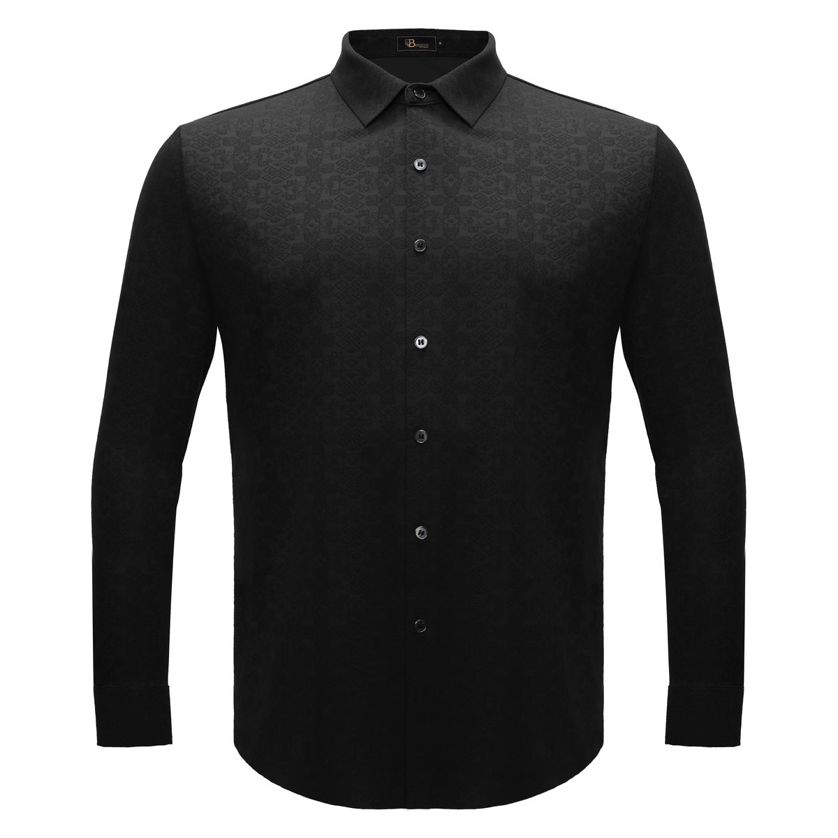  Barocco Power Flex Button-Up Shirt BLACK - BLACK - Bonton