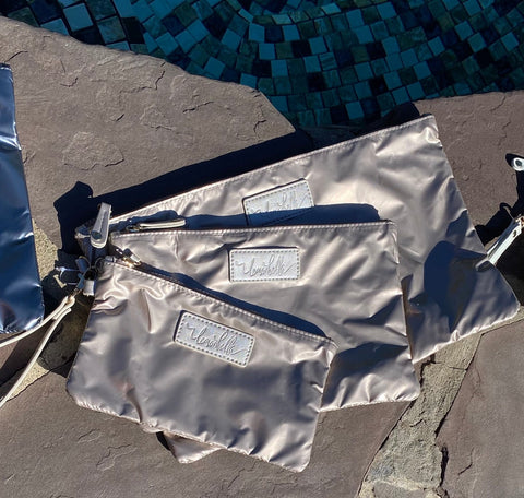 The Carly Trio Wristlet Champagne 3/15 Ship Date