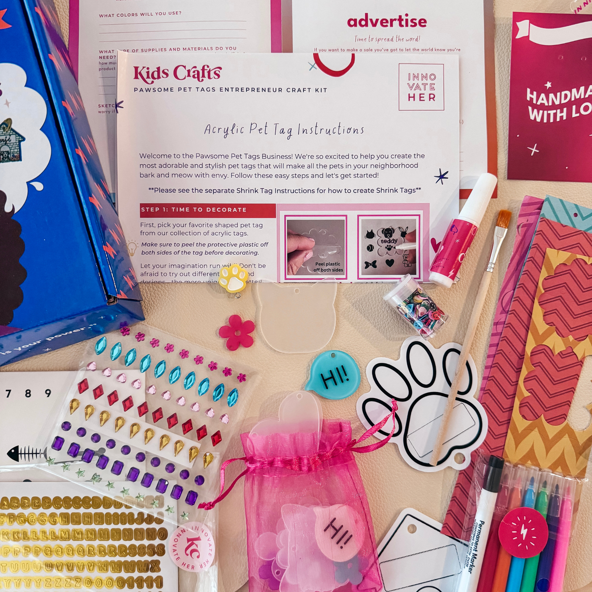  Kids Crafts Paws & Profits: Kidpreneur Pet Tag Craft Kit - Default Title - Bonton