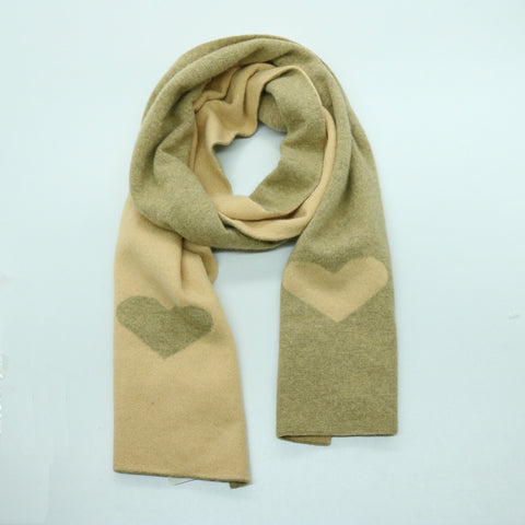 COLOR BLOCK SCARF WITH HEART