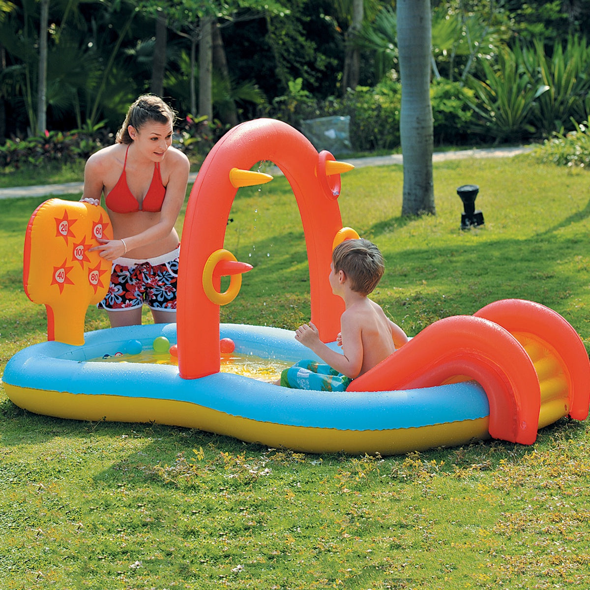  Pool Central 7.25' Inflatable Children's Interactive Water Play Center - Default Title - Bonton