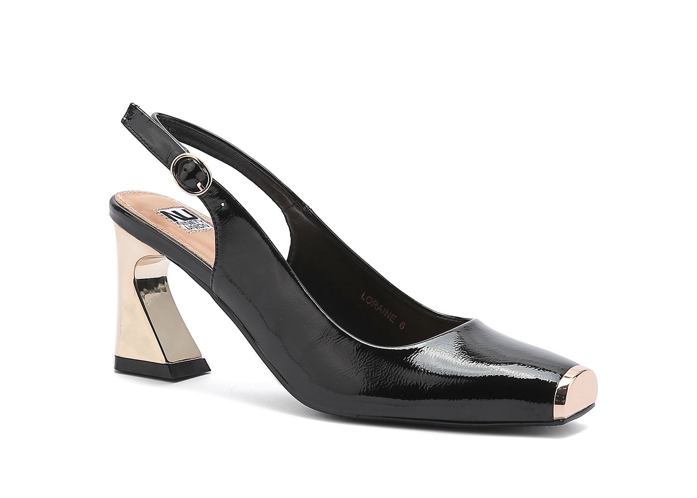  Ninety Union Loraine Metal Heel Slingback - Black - Bonton