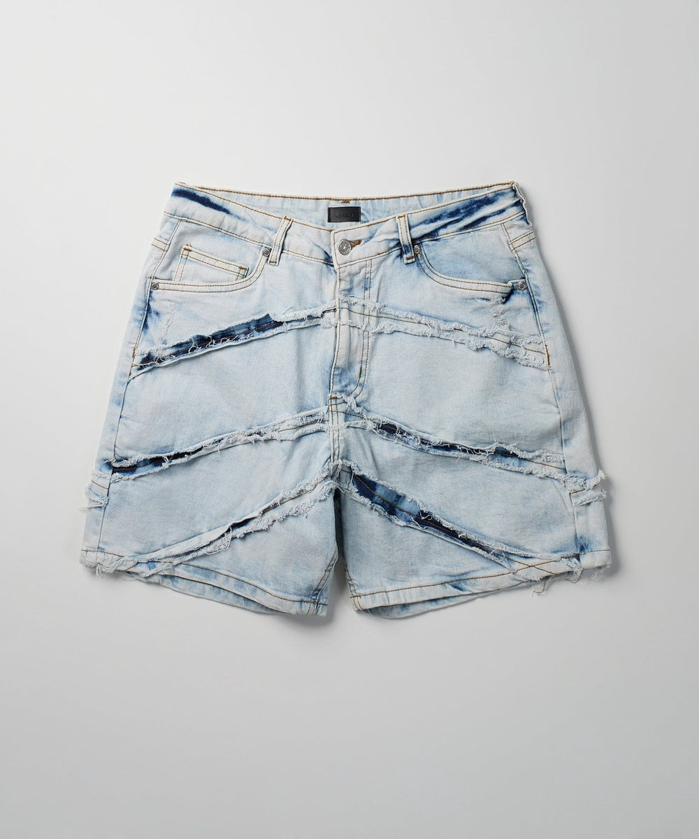  Reason Clothing Bandit Frayed Denim Short - Light Blue - LIGHT BLUE - Bonton