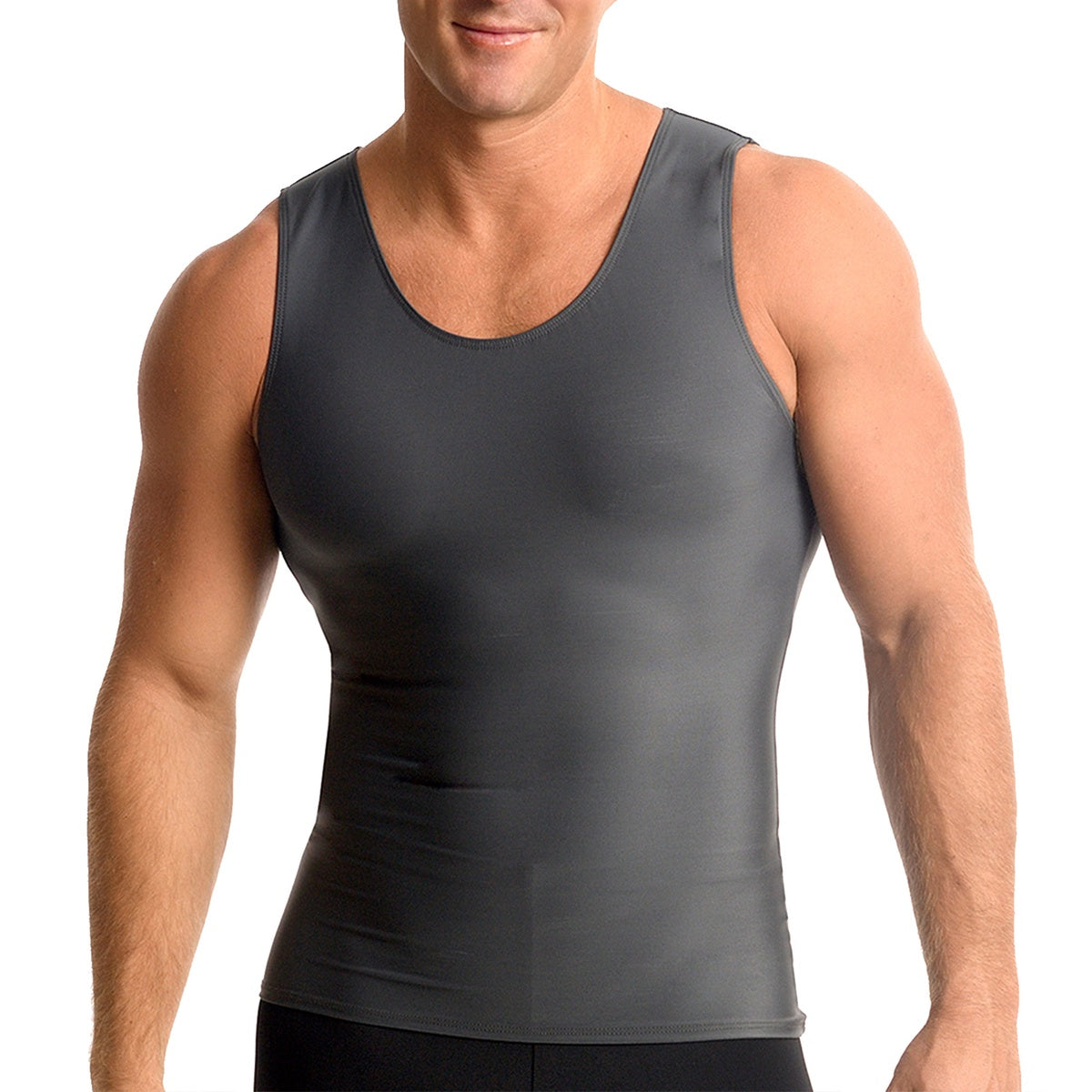  InstantFigure Insta Slim USA Activewear Compression Muscle Tank MA0001 - Gunmetal - Bonton