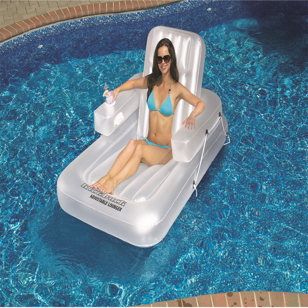  Swim Central Inflatable Water Sports Kickback Adjustable Lounger Raft - 74