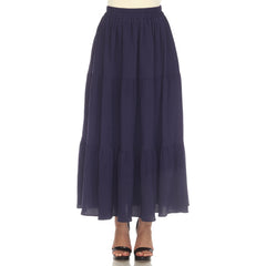 Women's Pleated Tiered Maxi Skirt