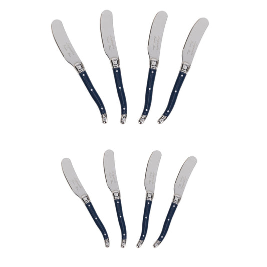 French Home Laguiole Set of 8 Spreaders With Navy Handles
