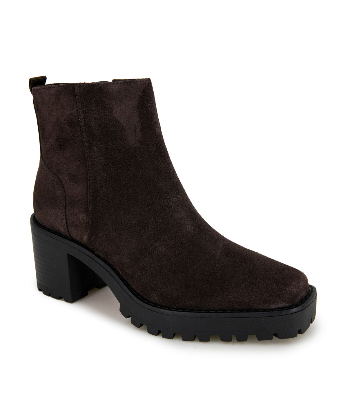  Andre Assous Snip Toe Lug Bootie - Chocolate Suede - Bonton