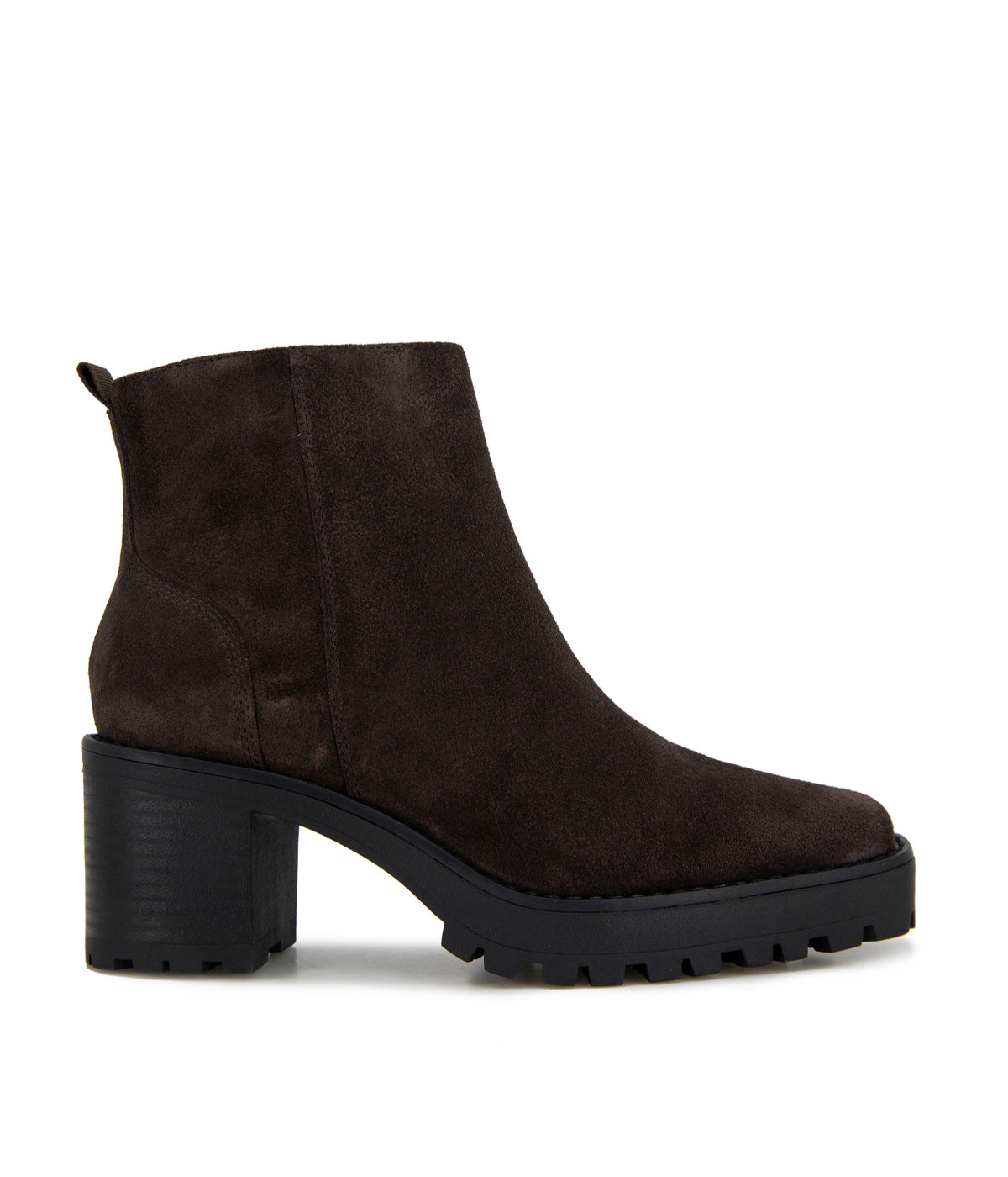  Andre Assous Snip Toe Lug Bootie - Chocolate Suede - Bonton