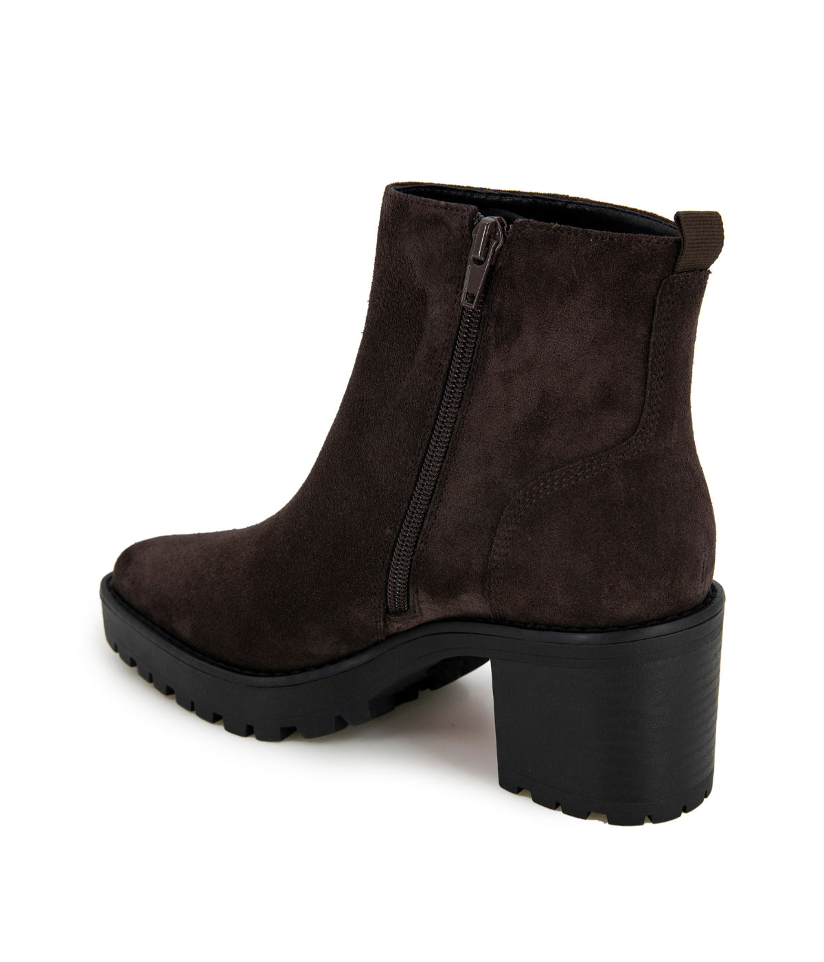  Andre Assous Snip Toe Lug Bootie - Chocolate Suede - Bonton