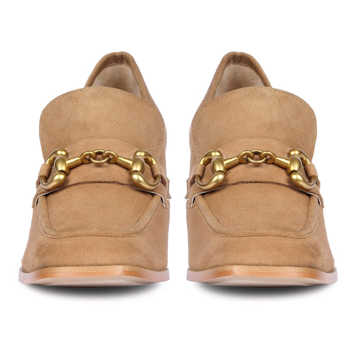  Saint G Vera Suede - Heeled Loafers - Beige - Bonton