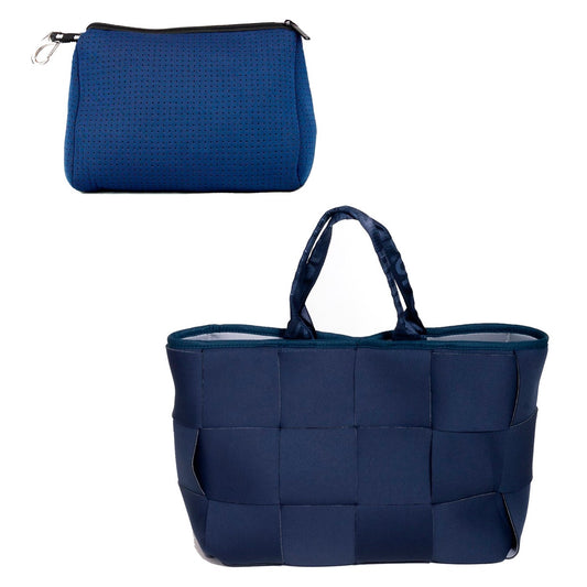 Pouch + Icon Tote - Deep Blue