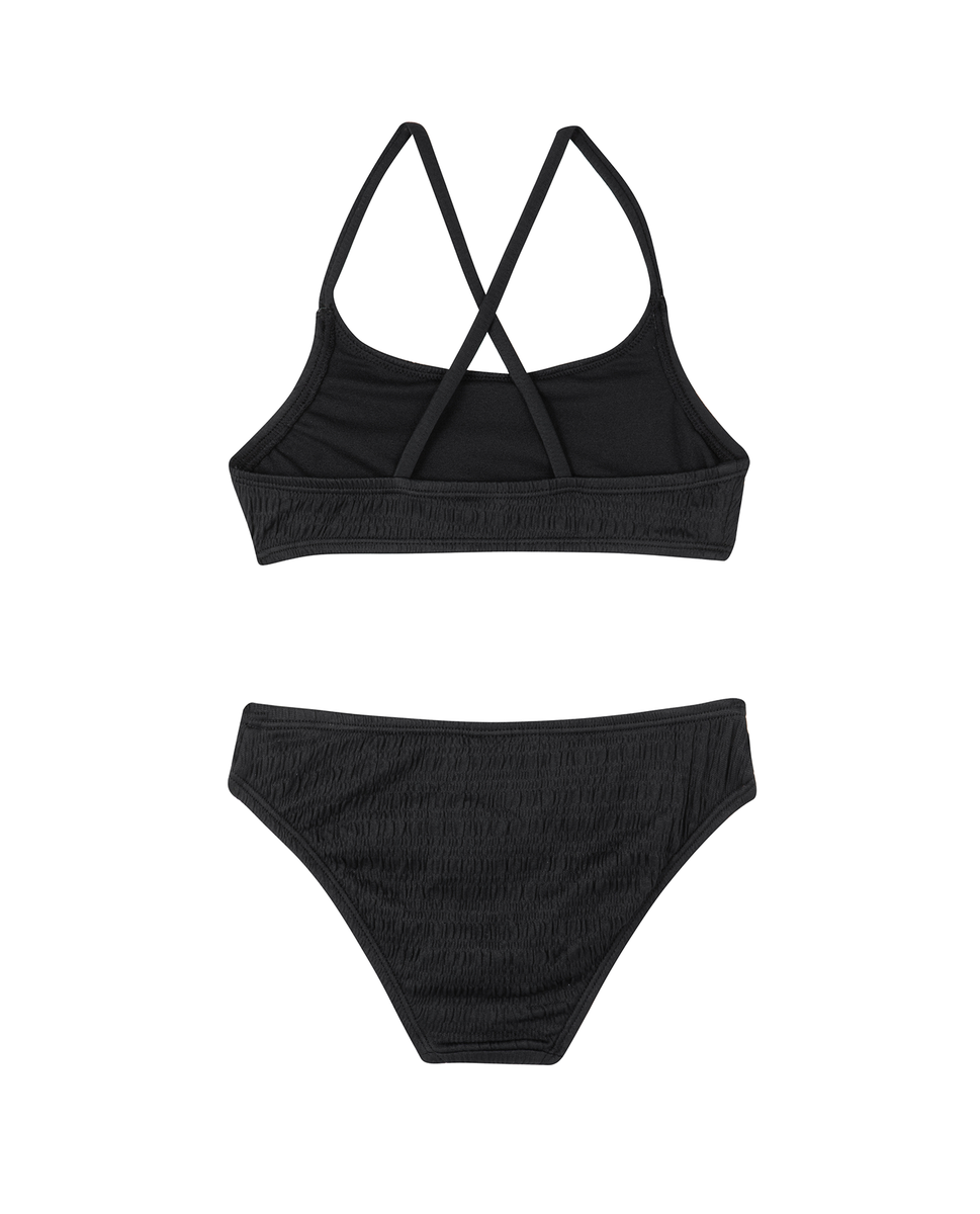  Gottex Kids Beach Day Textured Criss Cross Strap Swim Set - Black - Bonton