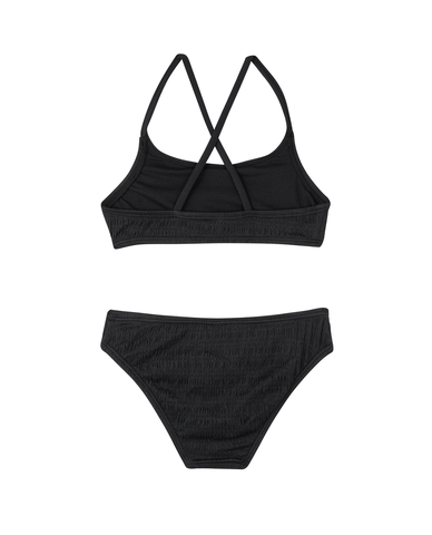 Beach Day Textured Criss Cross Strap Swim Set