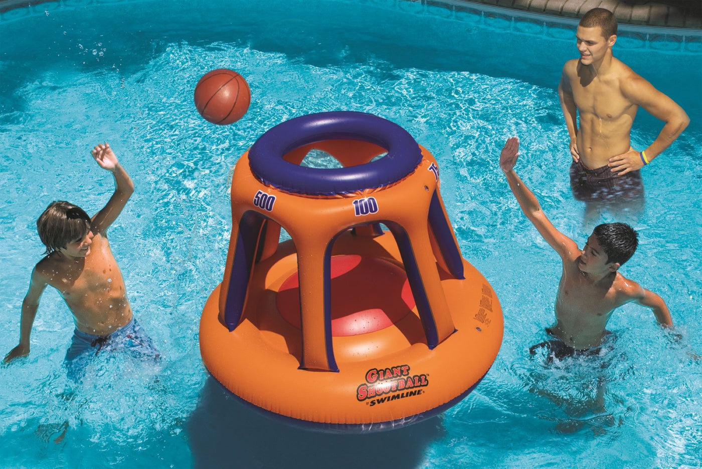  Swim Central Inflatable Giant Shootball Floating Swimming Pool Game - 48