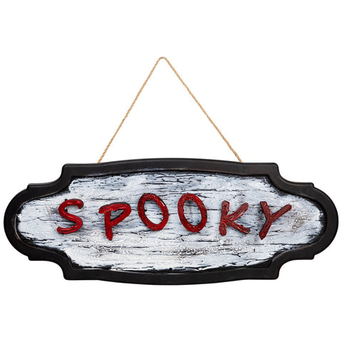 20.5" Red and Gray Animated 'Spooky' Halloween Sign