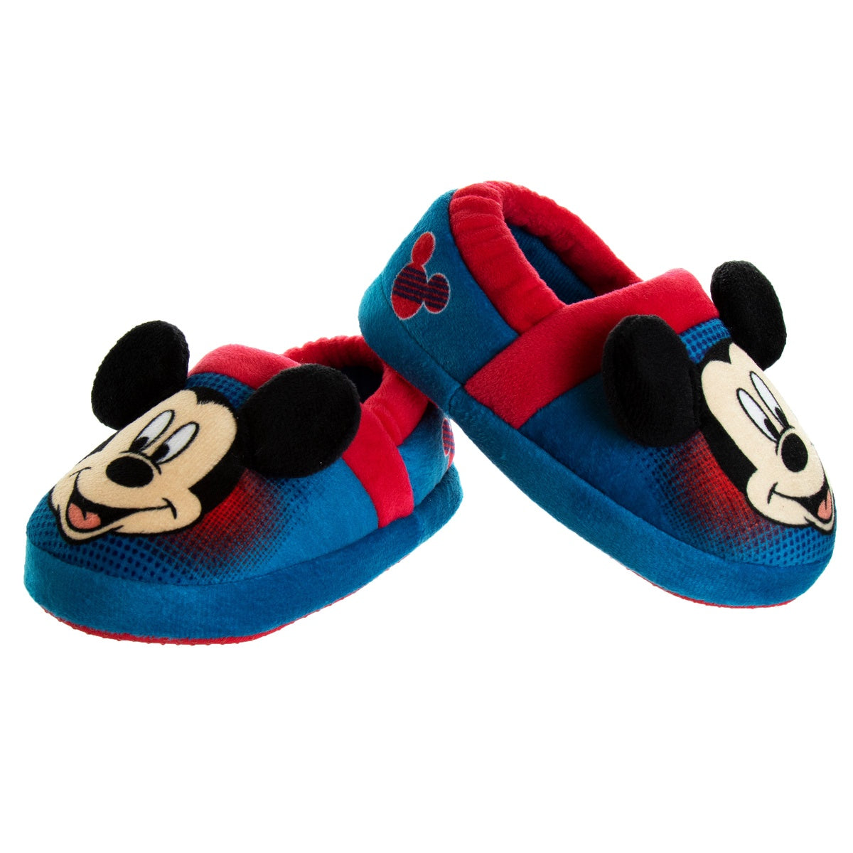  Josmo Disney Mickey Mouse Boys' Slippers - Cozy Plush Fuzzy Lightweight Warm Comfort Soft House Shoes - Navy Blue Red (Size 5-12 Toddler) - 5-6 - Bonton