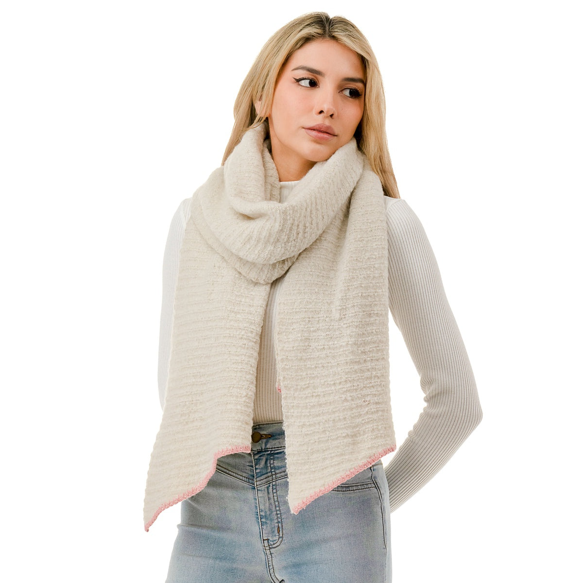  Marcus Adler Whipstitch Scarf - Gray - Bonton