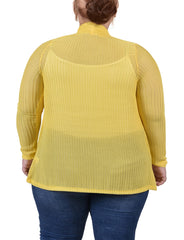 Plus Size Open Knit Cardigan