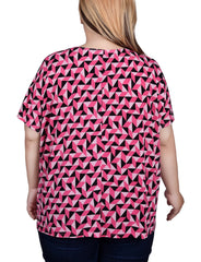 Plus Size Short Sleeve Extended Sleeve Tunic Top