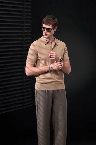 Kingsley Side-Tab Trousers BROWN