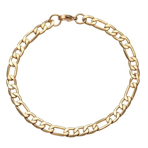  Gemesis Jewels by Edforce Figaro Textured Chain Anklet - Gold - Bonton