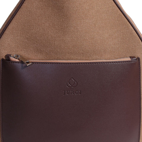 Tennis Backpack - Brown Canvas & Leather