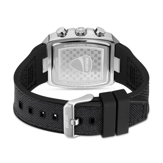 Ducati Chrono Watch Blk  Silicon Nylon Strap