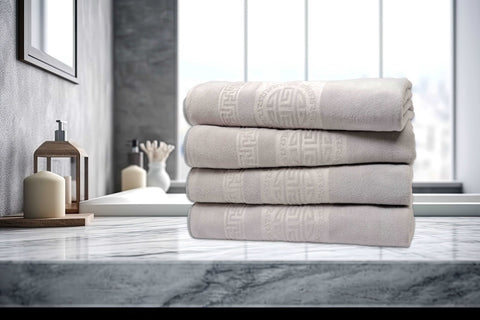 Dan River 4 Piece Embossed Microfiber Bath Towel Set.