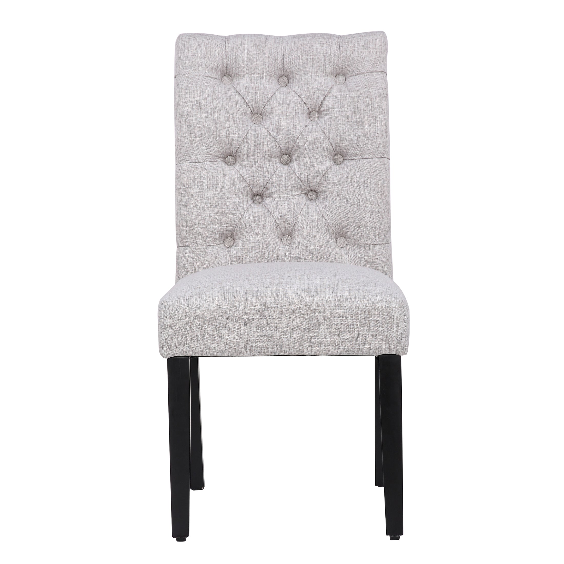  Westin Furniture Upholstered Button Tufted Dining Side Chair, Set of 2 - Beige - Bonton