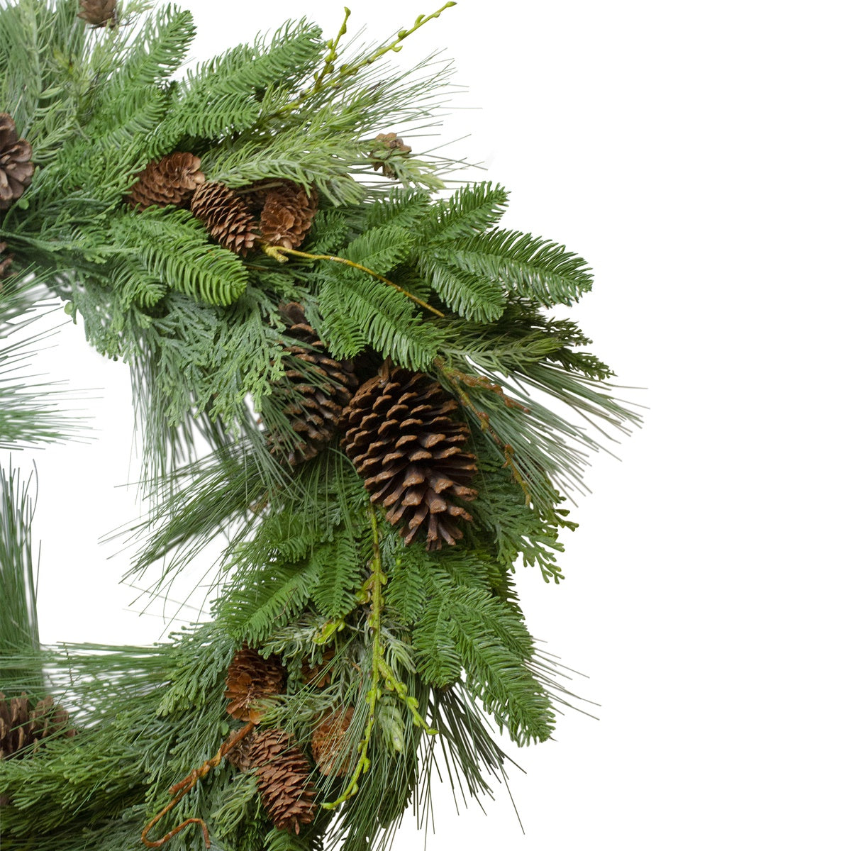  Northlight Pine Cone and Cedar Artificial Christmas Wreath - 32-Inch  Unlit - Default Title - Bonton