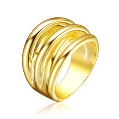 14K Gold Plated Intertwined Modern Ring