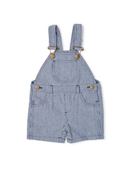 Classic Stripe Denim Overall Shorts