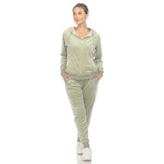 Women's 2 Piece Velour Tracksuit Set