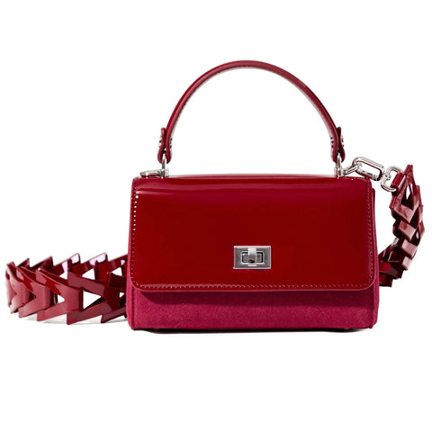 Lili Bag - Red Patent & Suede