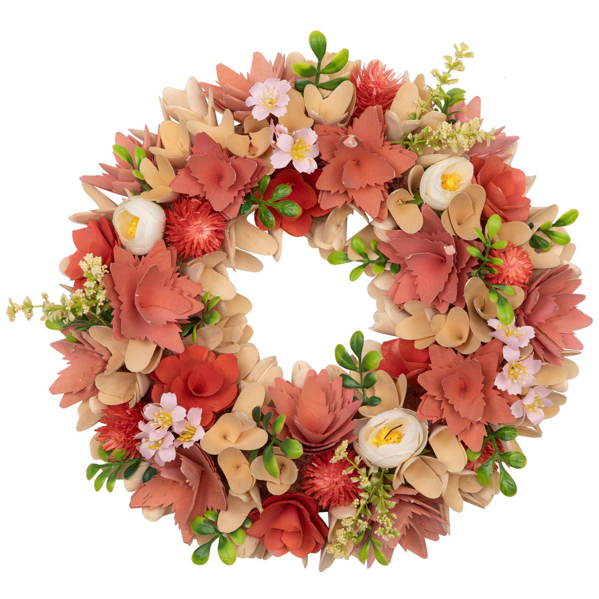  Northlight Artificial Mini Thistle Flowers Wooden Spring Wreath - 14