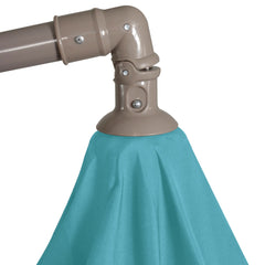 10ft Offset Outdoor Patio Umbrella With Hand Crank  Turquoise Blue